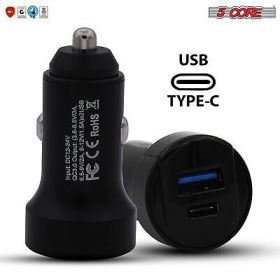 5Core 5PCS 12V Car USB Fast Charger USB-C Adapter For iPhone; Samsung;  OnePlus Etc CDKC11 USBC 5Pcs