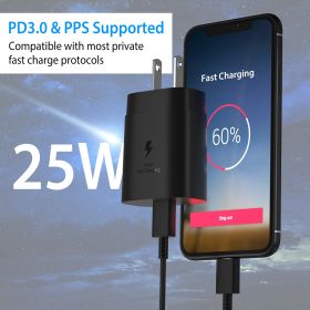 USB C Wall Charger 25W PD3.0 Fast Charger Power Adapter High Speed Wall Charger Fit for Samsung S21 S20