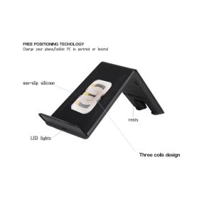 Qi wireless charger transmitter three coils with bracket, suitable for iPhone Samsung LG Xiaomi Huawei Smartphone