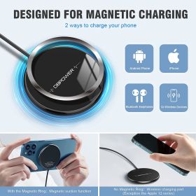 DBPOWER 15W Max Fast Qi Wireless Charger with Type C&USB A Port