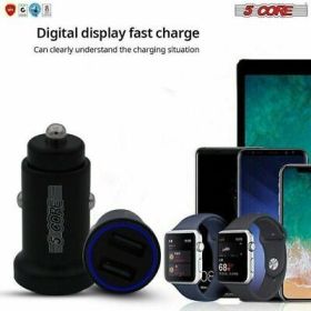 5Core 3 Pcs 12V Car USB Fast Charger Dual USB Port Adapter For IPhone;  Samsung CDKC13 3Pcs