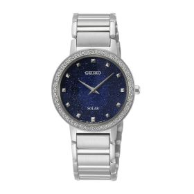 Seiko SUP433 Conceptual Silver Stainless Steel Glitter Blue Dial Women's Crystal Watch