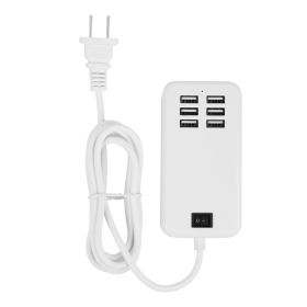 Multiport 6-USB US AC Wall Charger (Color: White)