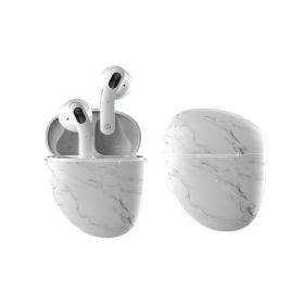 Marble Pebble Twin Bluetooth Headphones (Color: White Pebble)